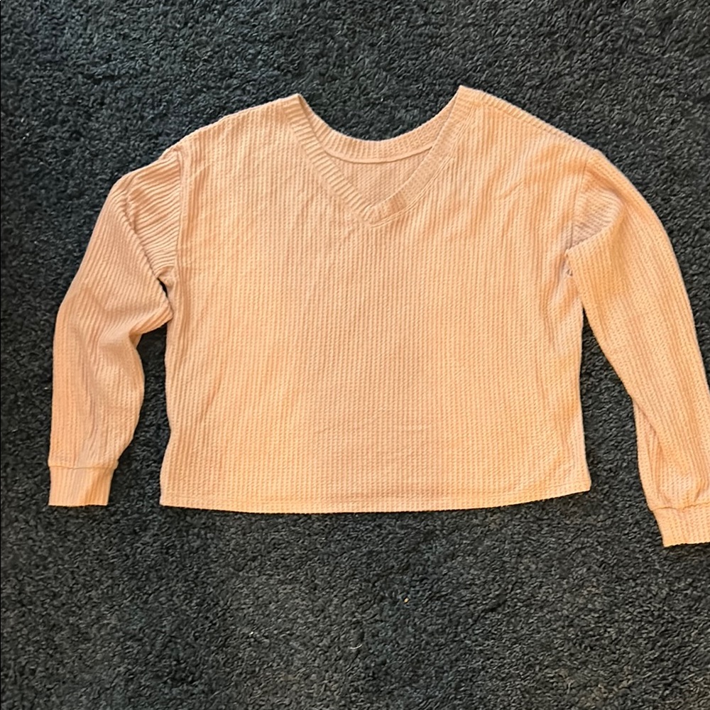 Aeropostale Women's V-Neck Sweater - Pale Pink